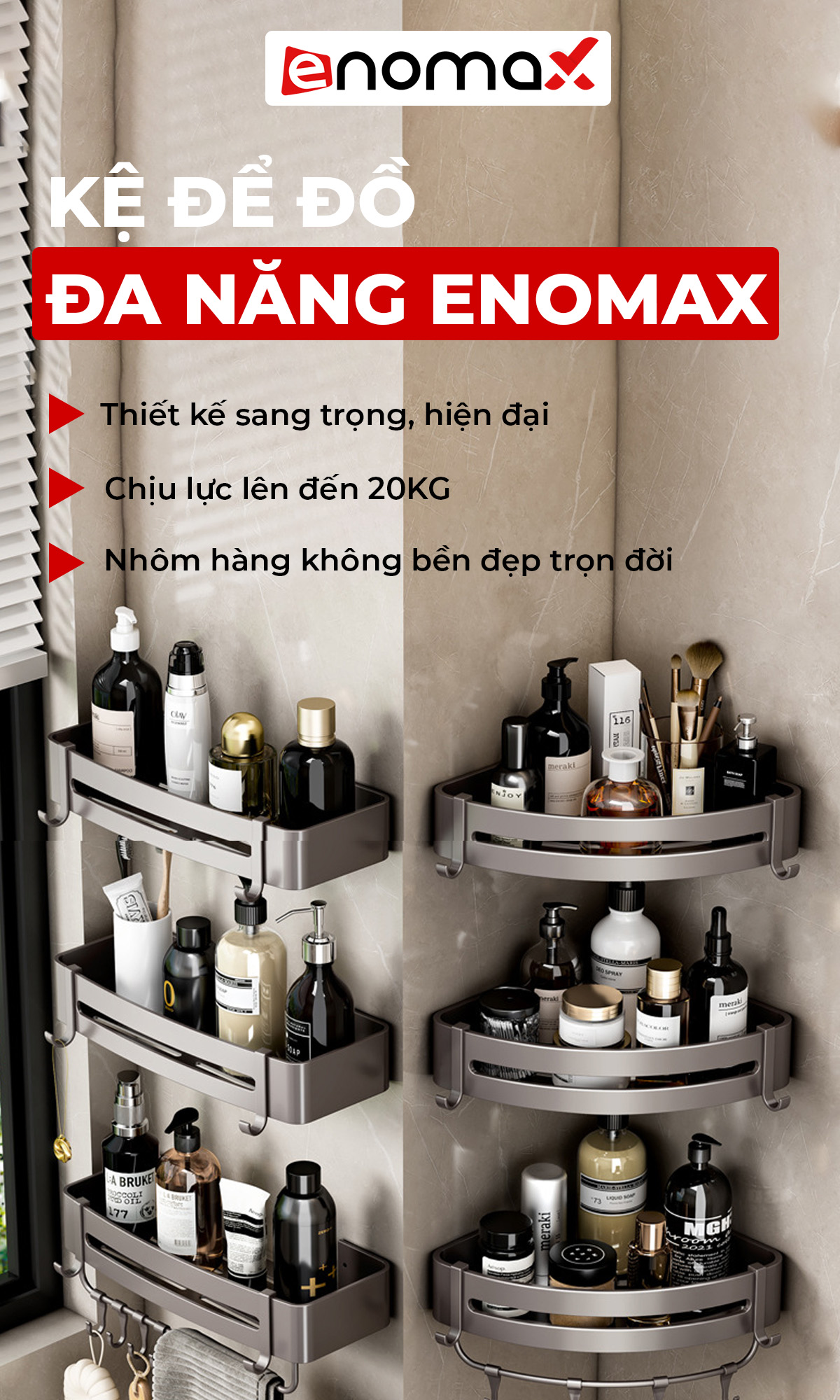 Kệ góc nhà tắm Enomax
