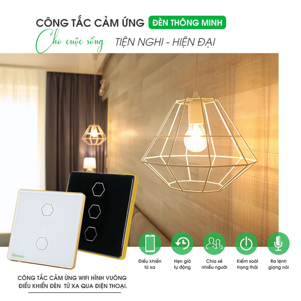 Công Tắc Thông Minh Wifi Hunonic HNSV - Ảnh 3