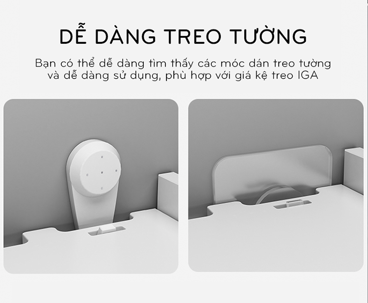 Mô tả Kệ wifi treo tường 2 tầng IGA không cần khoan để đầu thu kỹ thuật số, remote điện thoại - IG407 / IG411 - 8