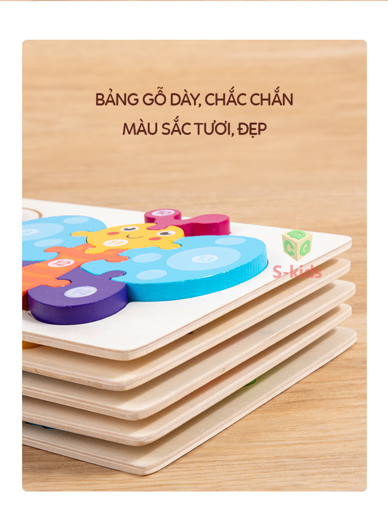 Mô tả Đồ chơi ghép hình cho bé bằng gỗ, bộ lắp ráp sơ đồ tăng trưởng động vật - 2