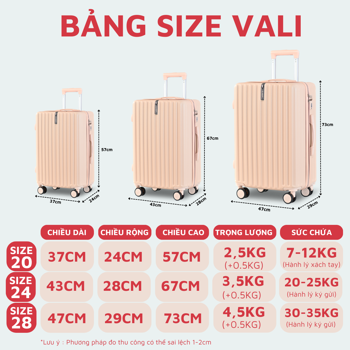 Mô tả Vali kéo du lịch Size 24 Kingsun KS 219, bảo hành 5 năm - 2
