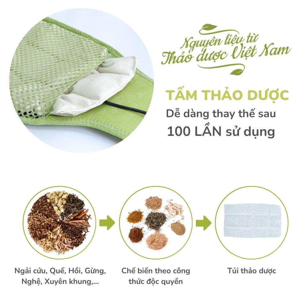 Mô tả Tấm Thảo Dược Thay Thế Gối Chườm Làm Nóng Bằng Điện Hapaku - 1
