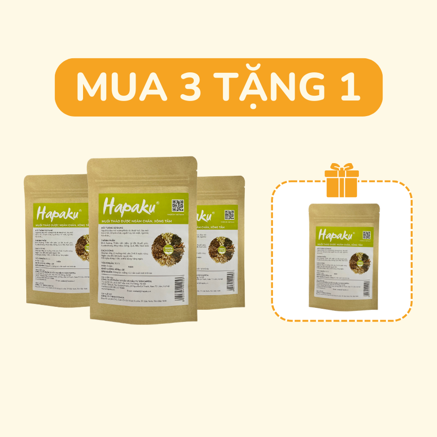 Mô tả Muối Thảo Dược Ngâm Chân Hapaku Giúp Thư Giãn, Giảm Đau Nhức, Tê Bì Bàn Chân 450g - 1