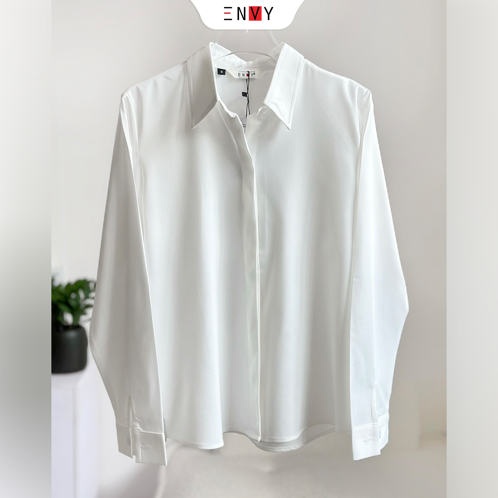 Mô tả Áo sơ mi nữ công sở ENVY S223 khuy giấu nút - 6
