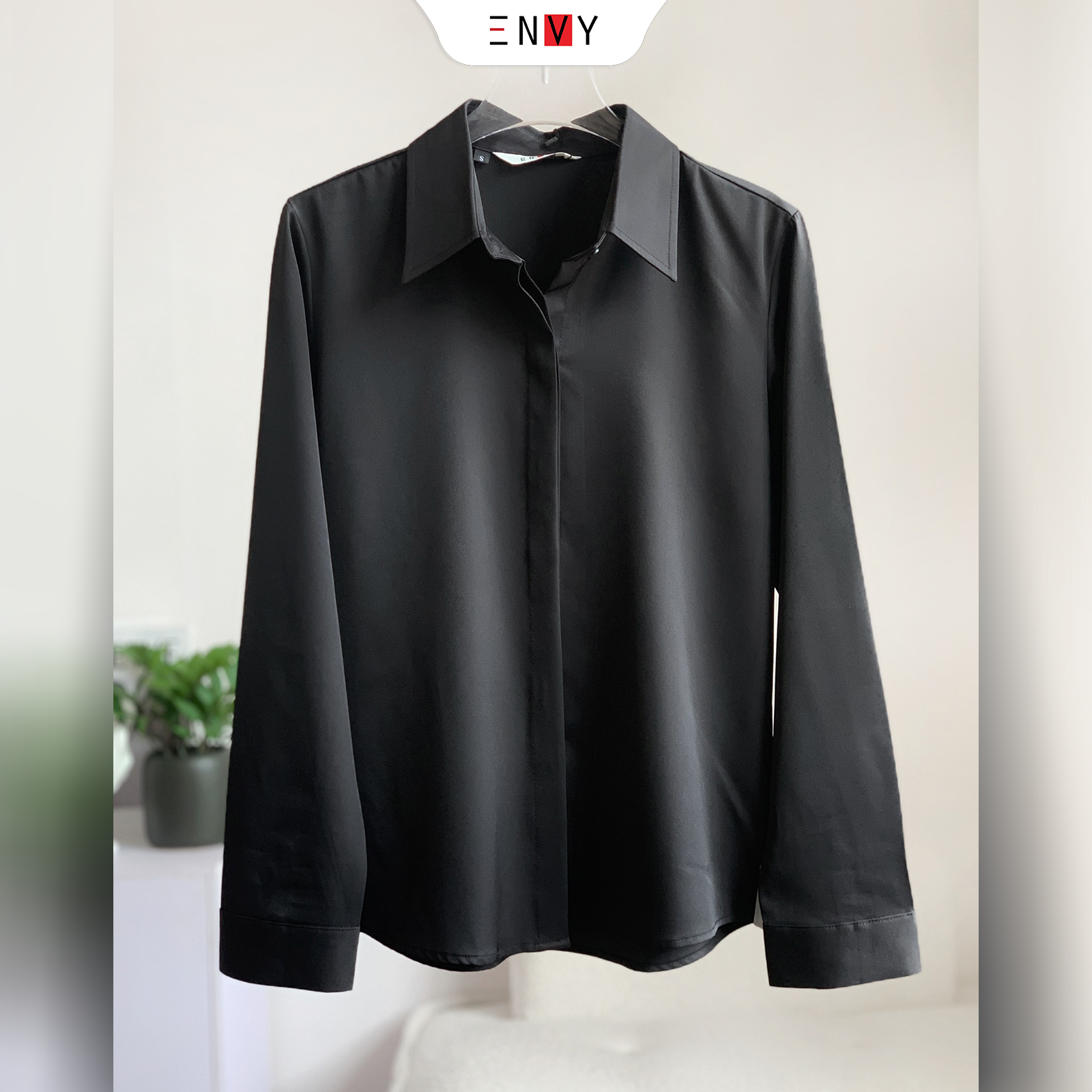 Mô tả Áo sơ mi nữ công sở ENVY S223 khuy giấu nút - 7