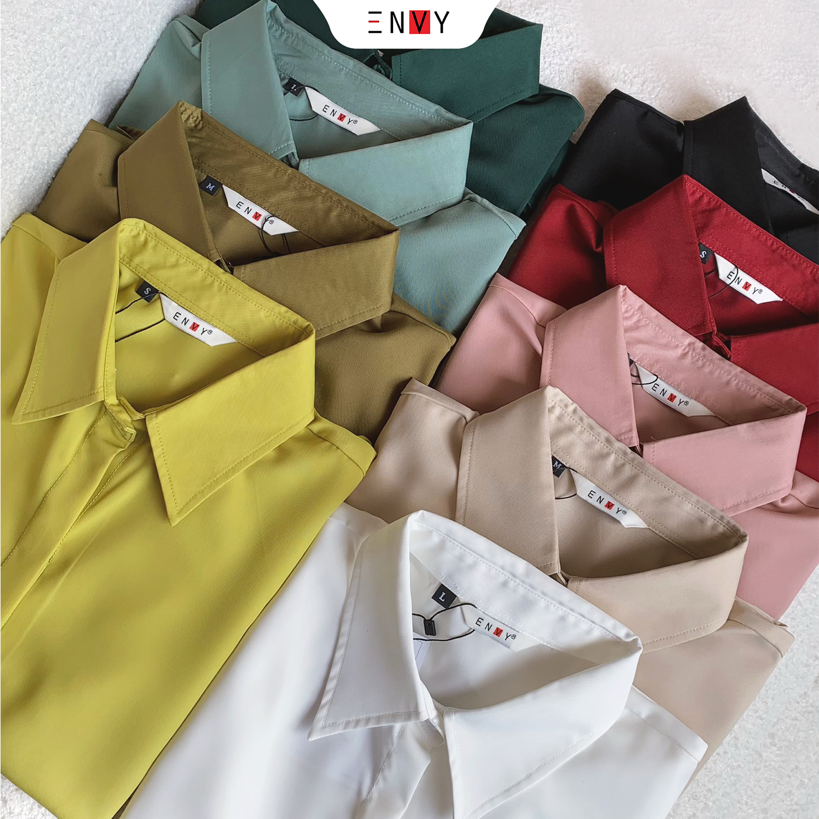 Mô tả Áo sơ mi nữ công sở ENVY S223 khuy giấu nút - 8