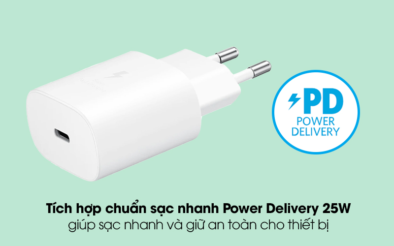 Mô tả Bộ sạc nhanh Samsung 25W Sạc siêu nhanh và cáp sạc Type C dài 1m DYDX bảo hành 1 tháng - 3