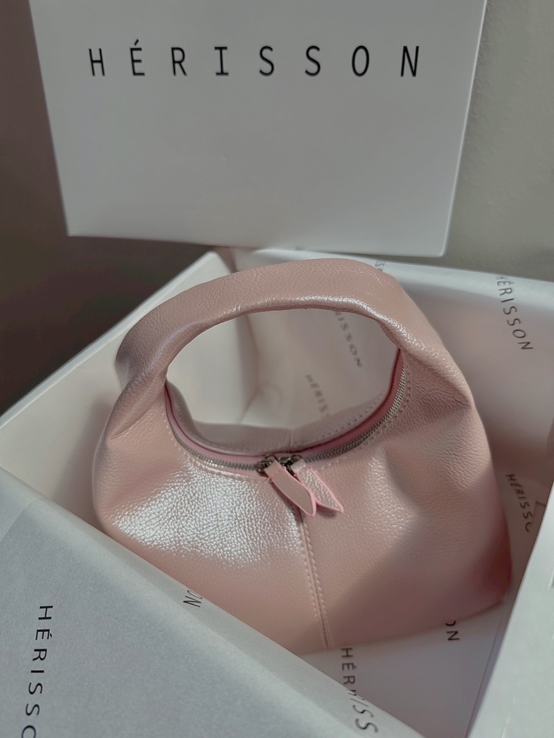 Túi Chow bag Hérisson màu hồng nhũ kèm nơ đen tháo rời | Shopee Việt Nam