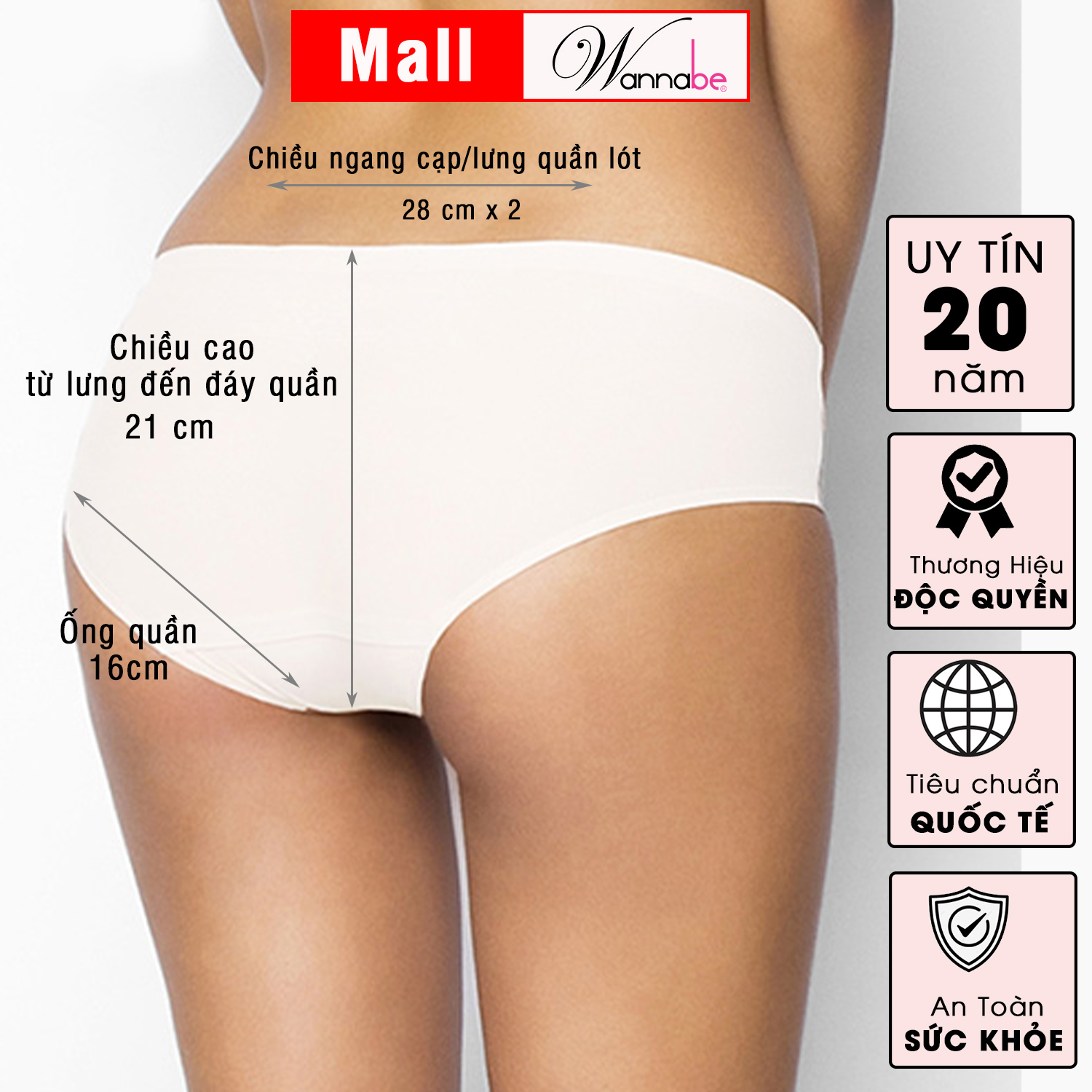 Mô tả Combo 3 quần lót su đúc lạnh WANNABE quần chíp su mềm mịn mát thoải mái không cứng không hằn QL180 - 6