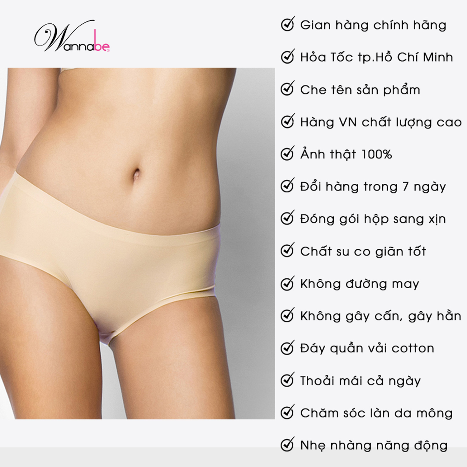 Mô tả Combo 3 quần lót su đúc lạnh WANNABE quần chíp su mềm mịn mát thoải mái không cứng không hằn QL180 - 9