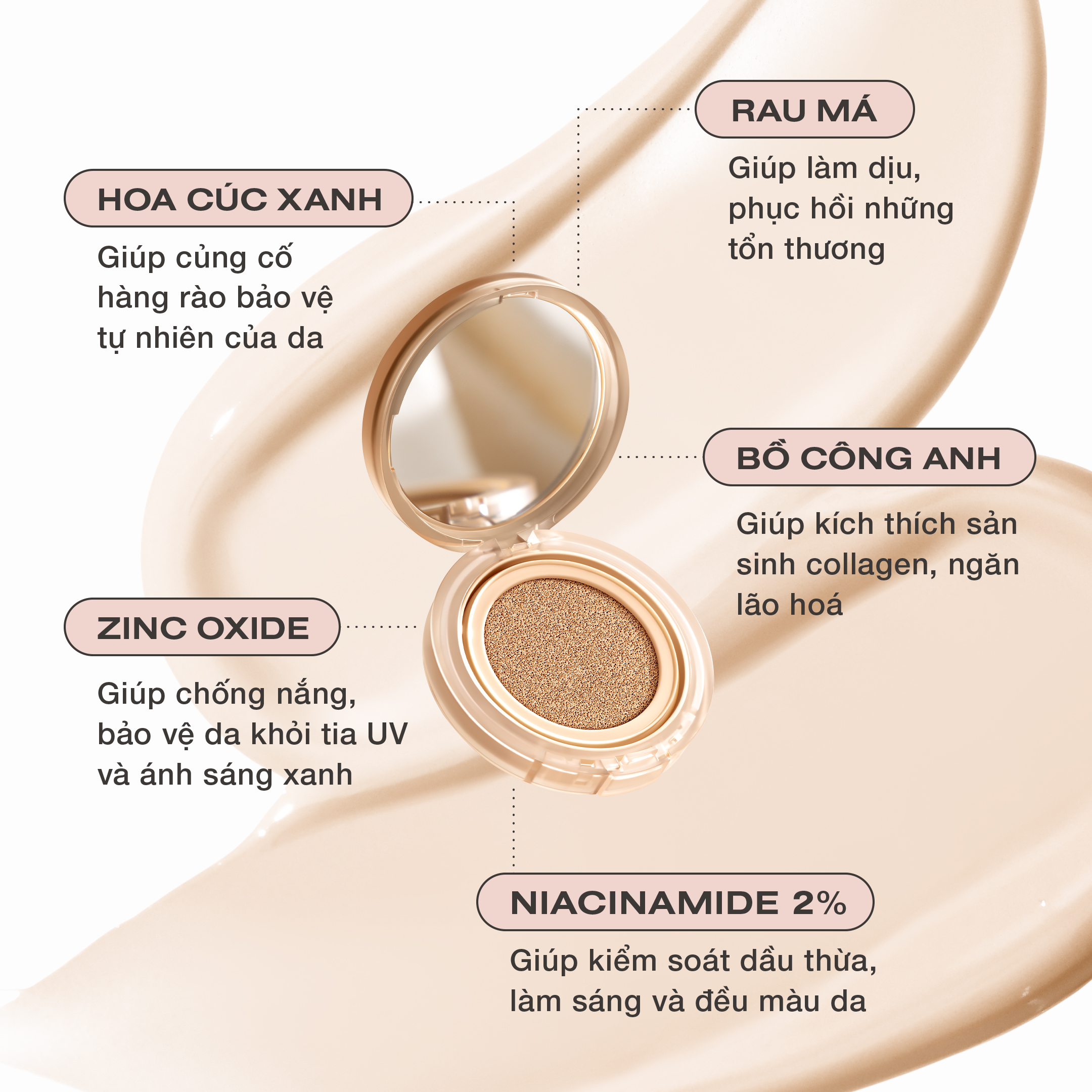 Mô tả Phấn Nước Mịn Lì Lâu Trôi OFÉLIA Uncovered Longwear Cushion SPF50+/PA++++ 12g - 5