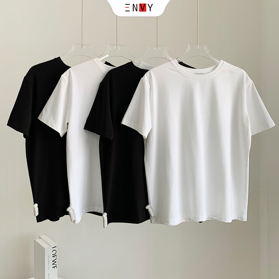 Mô tả Áo Thun Trơn Nữ Tay Ngắn Basic ENVY AT0331 - 1