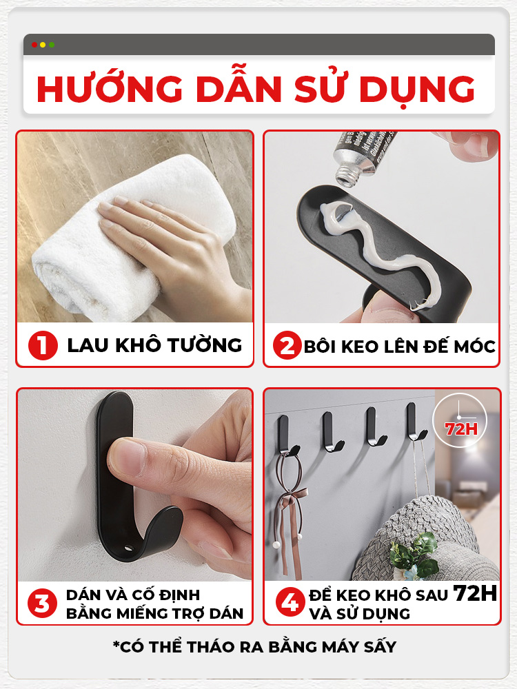 Móc Treo Đồ Dán Tường Enomax - Bền đẹp