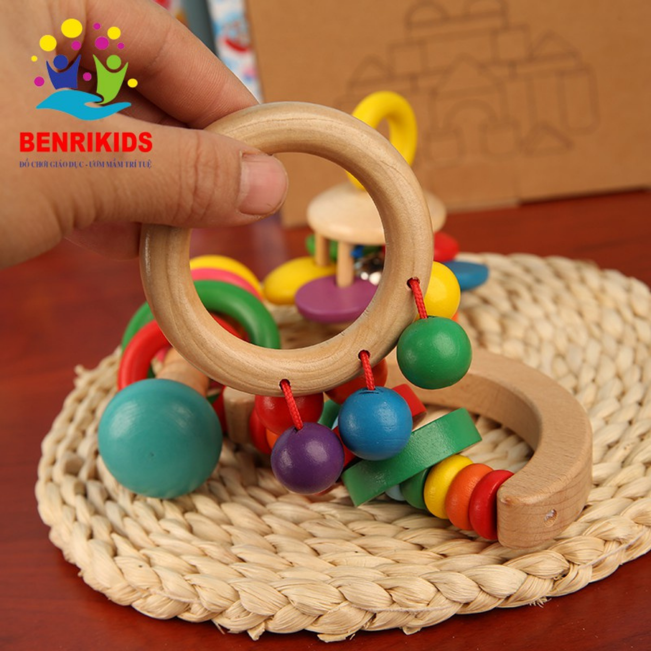 Mô tả Đồ Chơi Gỗ Benrikids Xúc Xắc Lục Lạc Phát Âm Thanh Cho Trẻ Sơ Sinh - 4