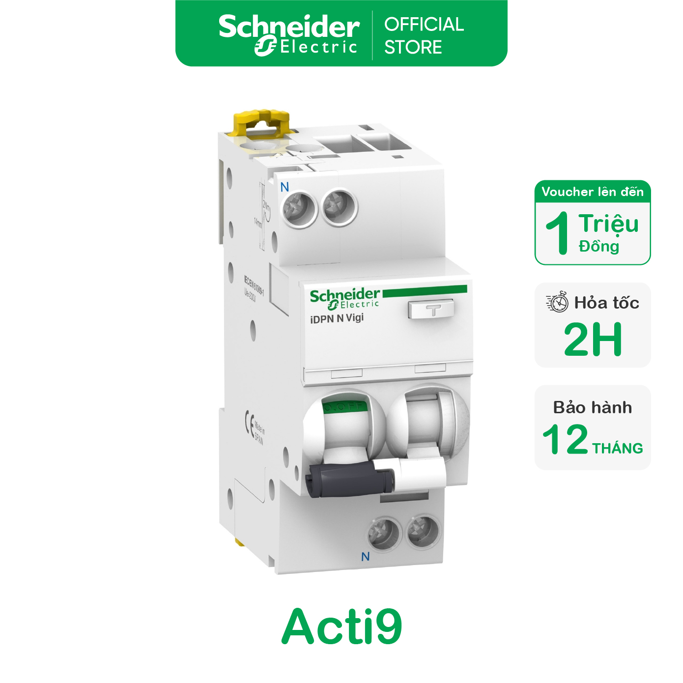 Aptomat RCBO 1P+N Chống Dòng Dò - Schneider Electric - A9D31606 ...