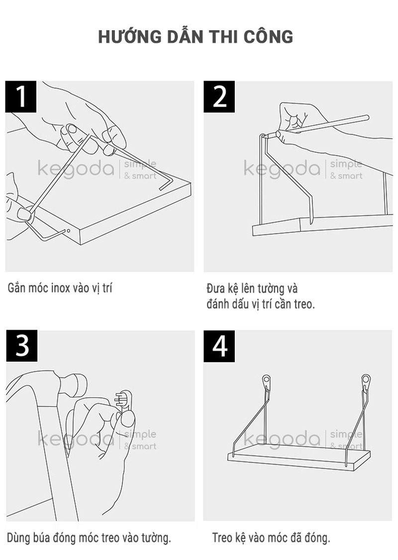 Chi tiết kệ gỗ KEGODA KT55