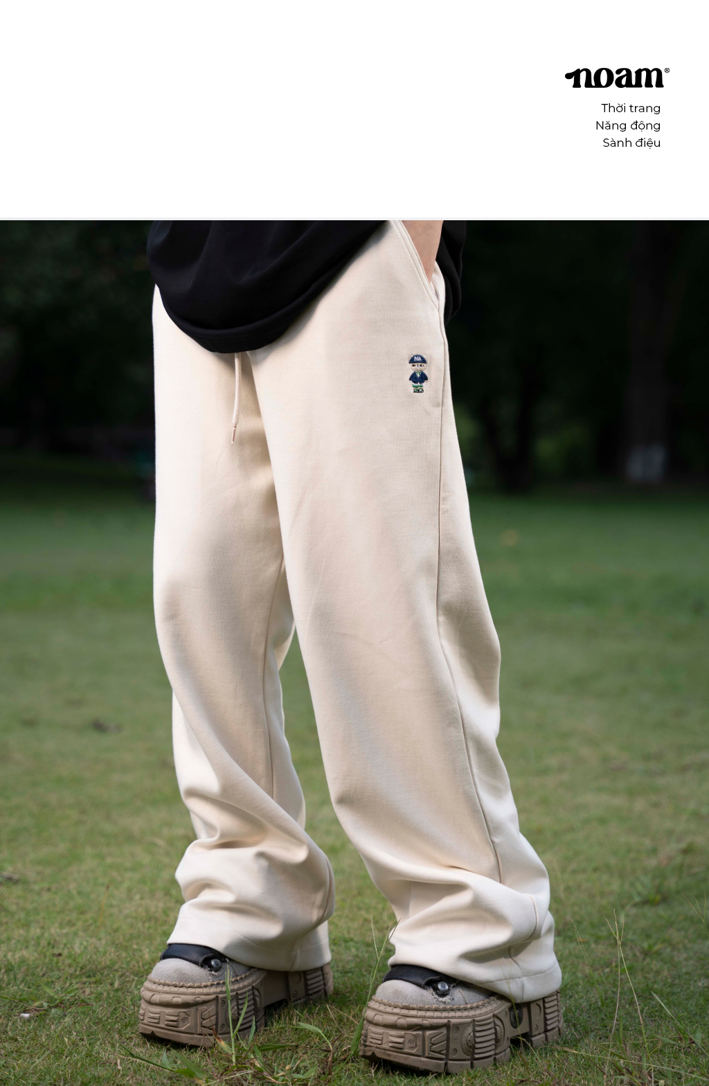 Mô tả Quần ống suông Unisex NOAM Teeny Homie Form rộng - Màu đen/ trắng/ be/ xám/ xanh than/ be đậm - 1