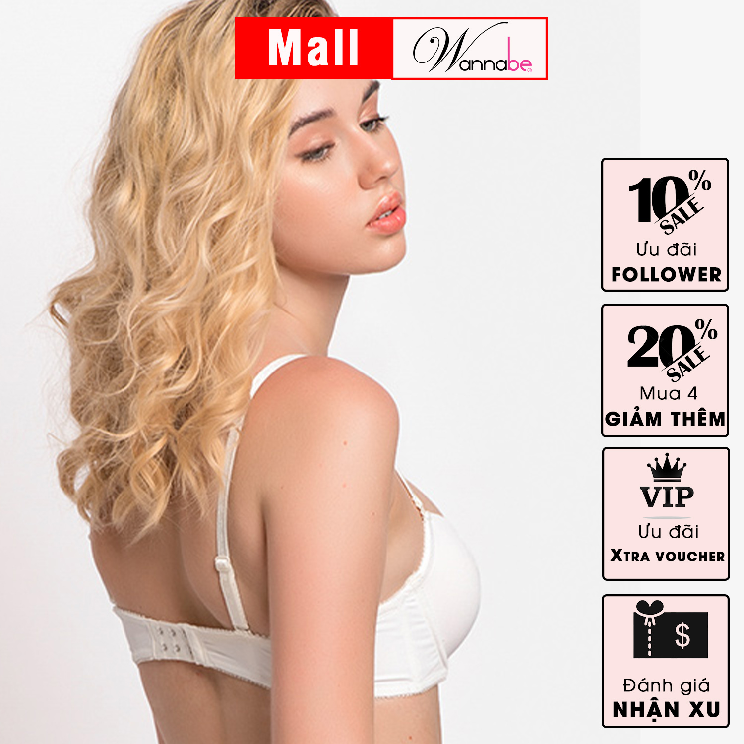 Mô tả Áo ngực mút dày WANNABE áo chíp bra thun trơn đơn giản, dễ mặc, tháo dây nâng ngực vung đầy AN312 - 9