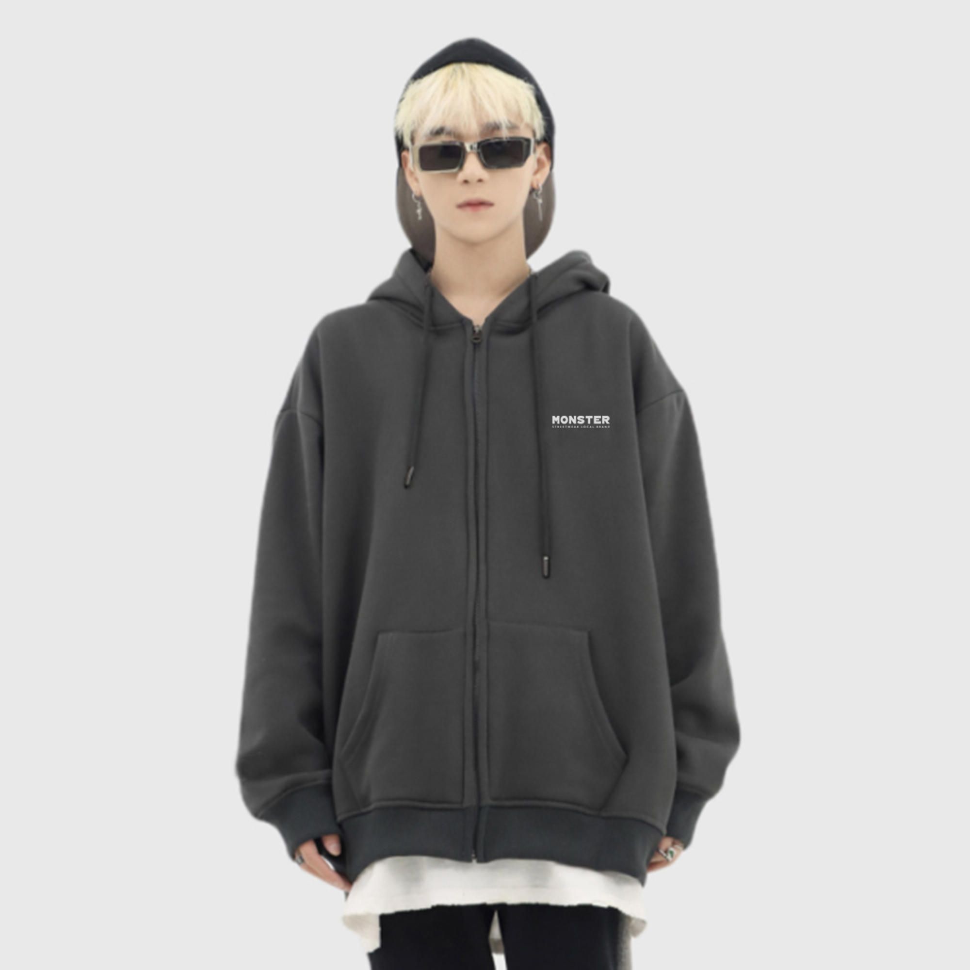 ずとまよ 陰陽 Vintage Zipper Hoodie(Grey)XLサイズ - ウェア