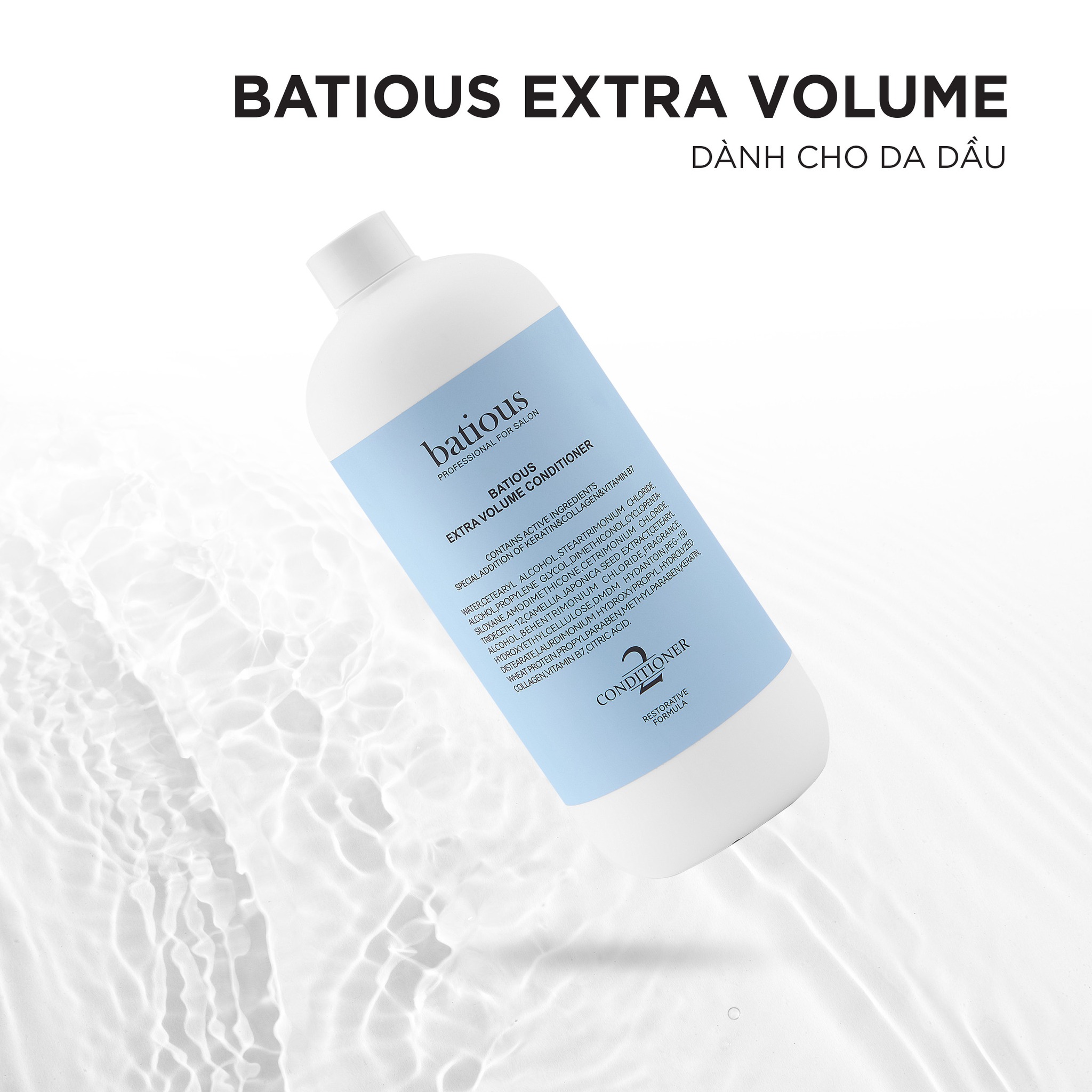 Dầu xả BATIOUS Extra Volume Phù hợp cho tóc Dầu, Giảm dầu nhờn Tăng phồng  chân tóc