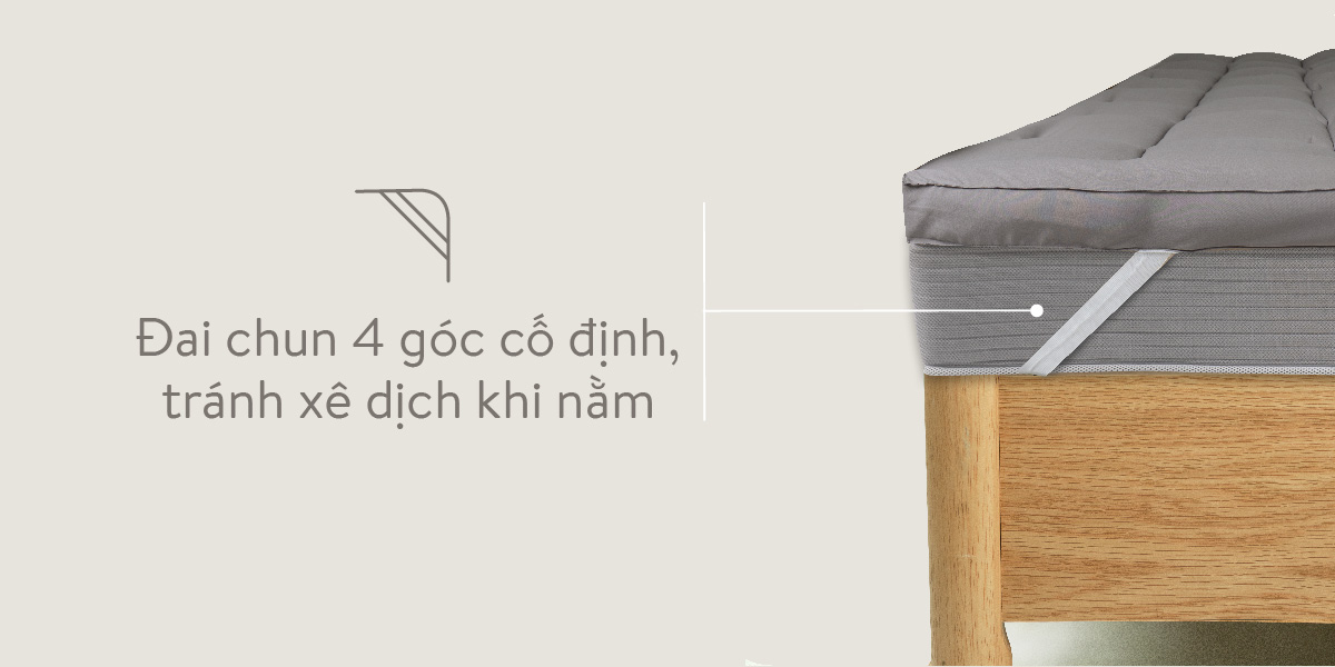 Mô tả Topper Đệm/Topper Nệm, Tăng tiện nghi EVERON ( Mỏng), làm mềm đệm cao cấp - 4