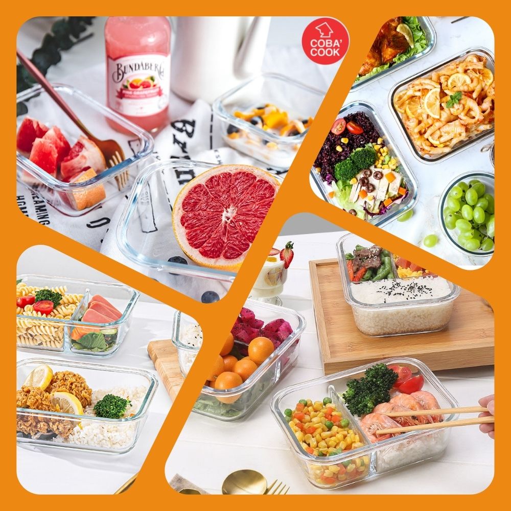 Mô tả Bộ hộp cơm thủy tinh COBA'COOK 2 hộp chữ nhật 370ml và 1 hộp tròn 400ml + 1 túi giữ nhiệt- CCR4L33BS - 7