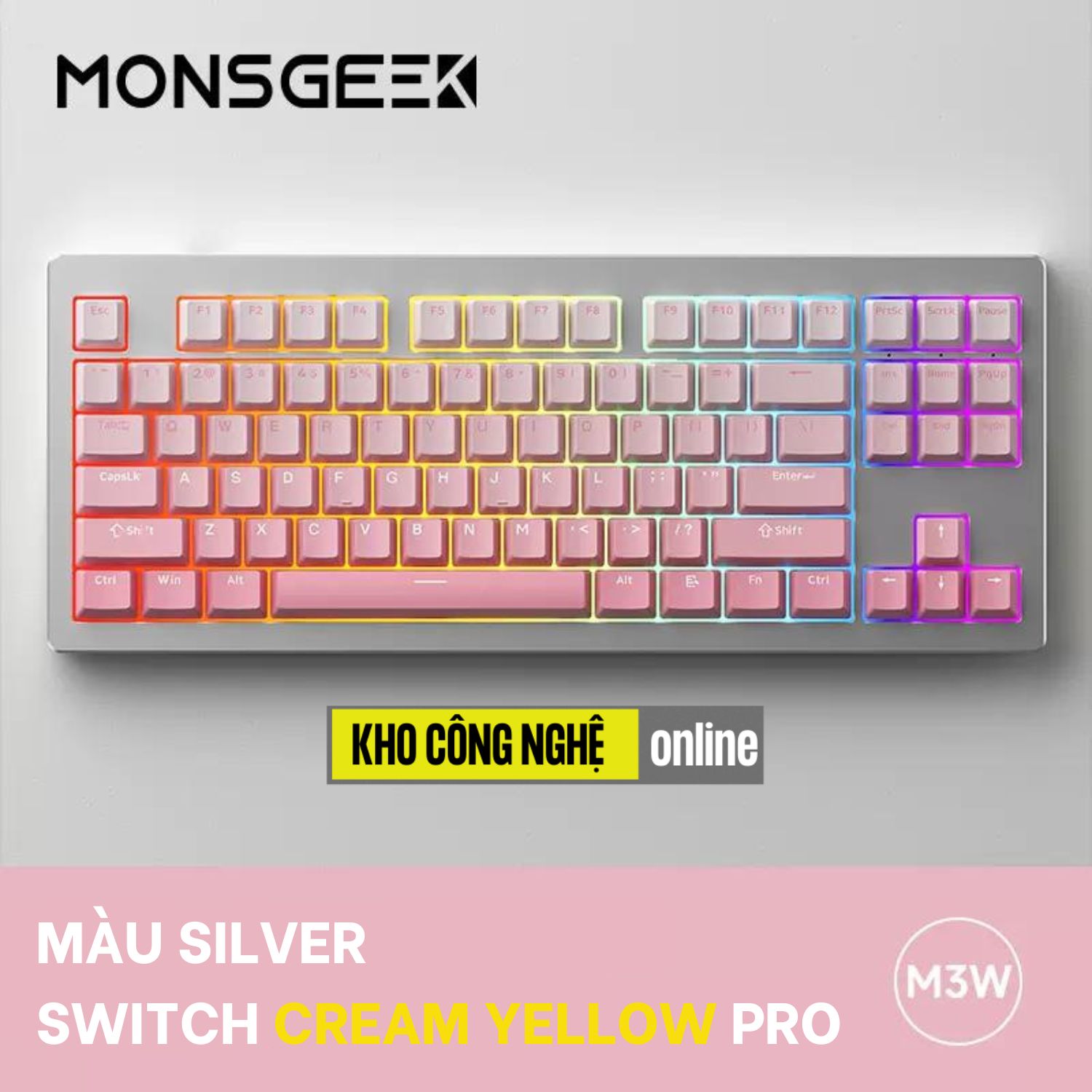 Monsgeek M3W - Bàn Phím Cơ Monsgeek M3W RGB Mạch Xuôi kết nối 3 chế độ ...