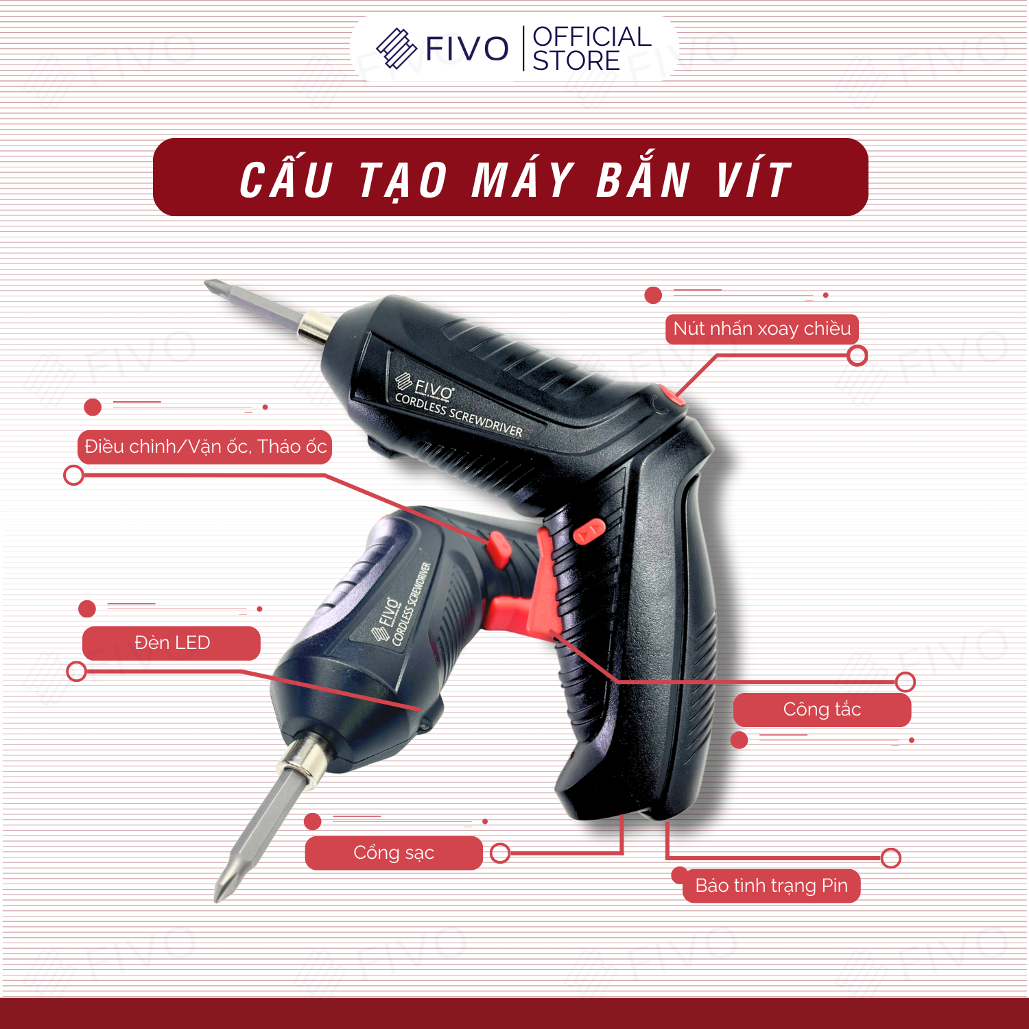 Mô tả Máy Bắn Vít Cầm Tay Không Dây FIVO OP04, Linh Động 2 Kiểu Dáng, Tặng Kèm Dây Sạc Và 1 Đầu Vít, Nhỏ Gọn Tiện Dụng - 4