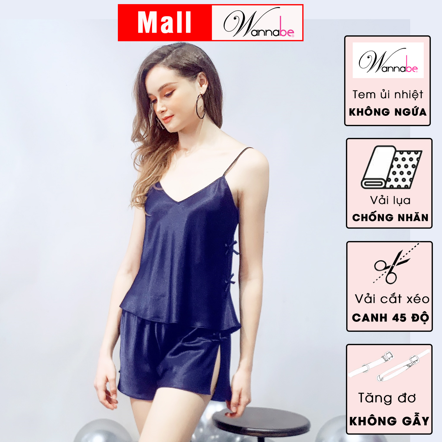 Chi tiết nơ đính sườn áo và quần