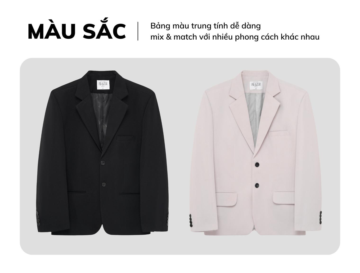 Mô tả Áo khoác blazer nam JBAGY Classic 3 lớp dầy dặn, có đệm vai tinh tế phong cách Hàn Quốc JK007 - 2