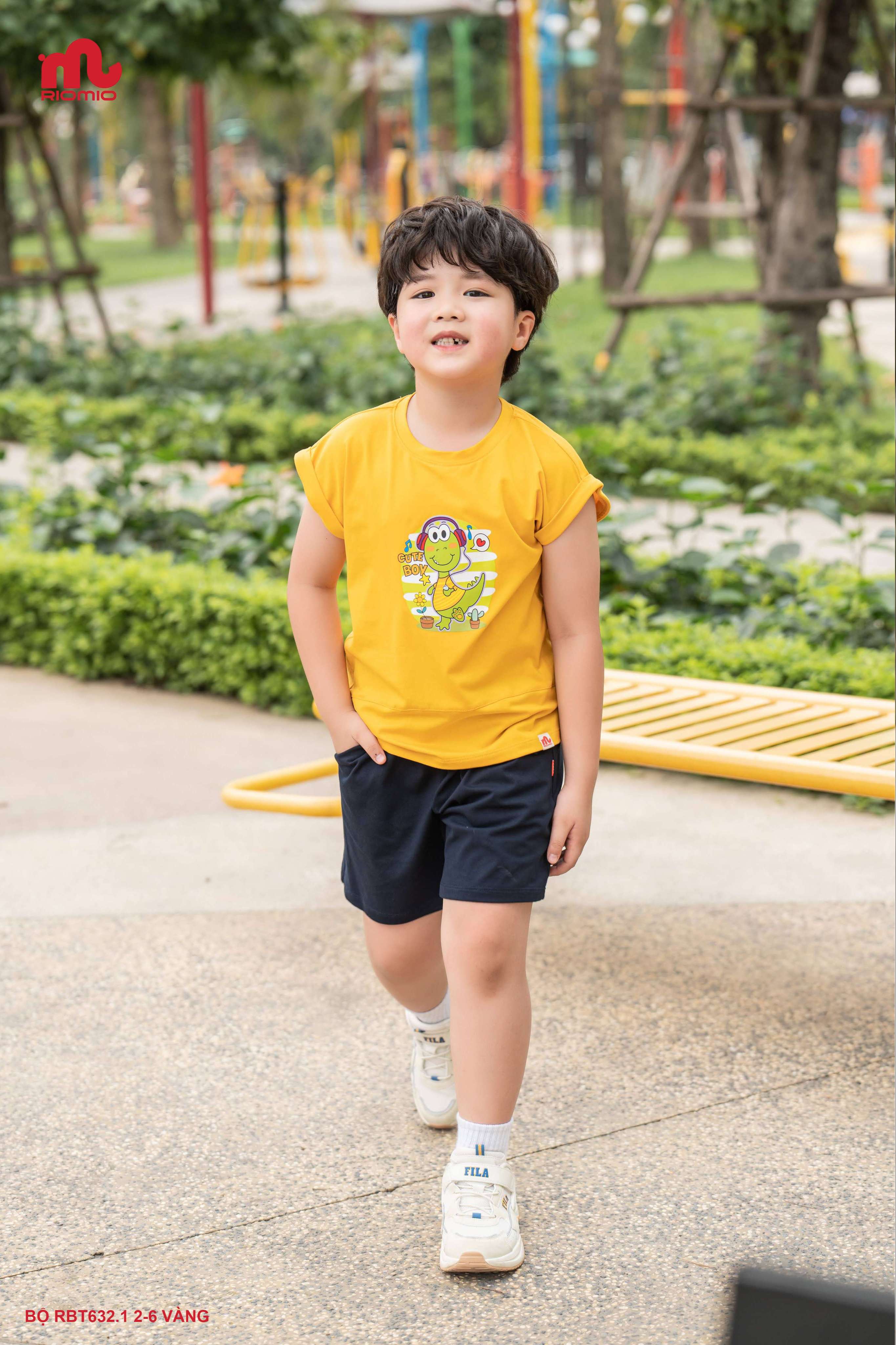 Mô tả Bộ đồ bé trai mùa hè RIOMIO hình dễ thương chất cotton mềm mát 13-27kg RBT632.1và RBT632.2 - 1