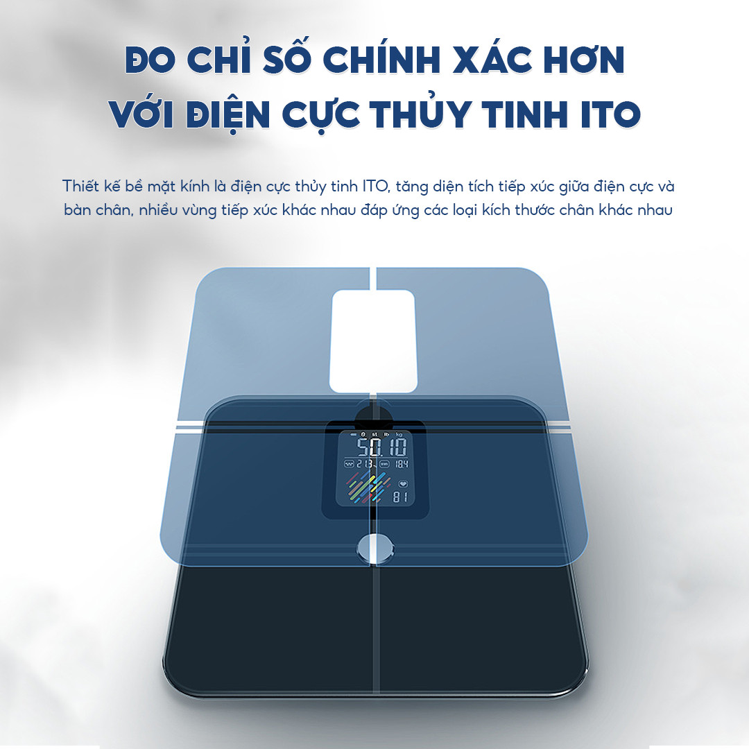 Mô tả Cân điện tử thông minh HOMCA S7 pro đo 15 chỉ số, có kết nối bluetooth - 2