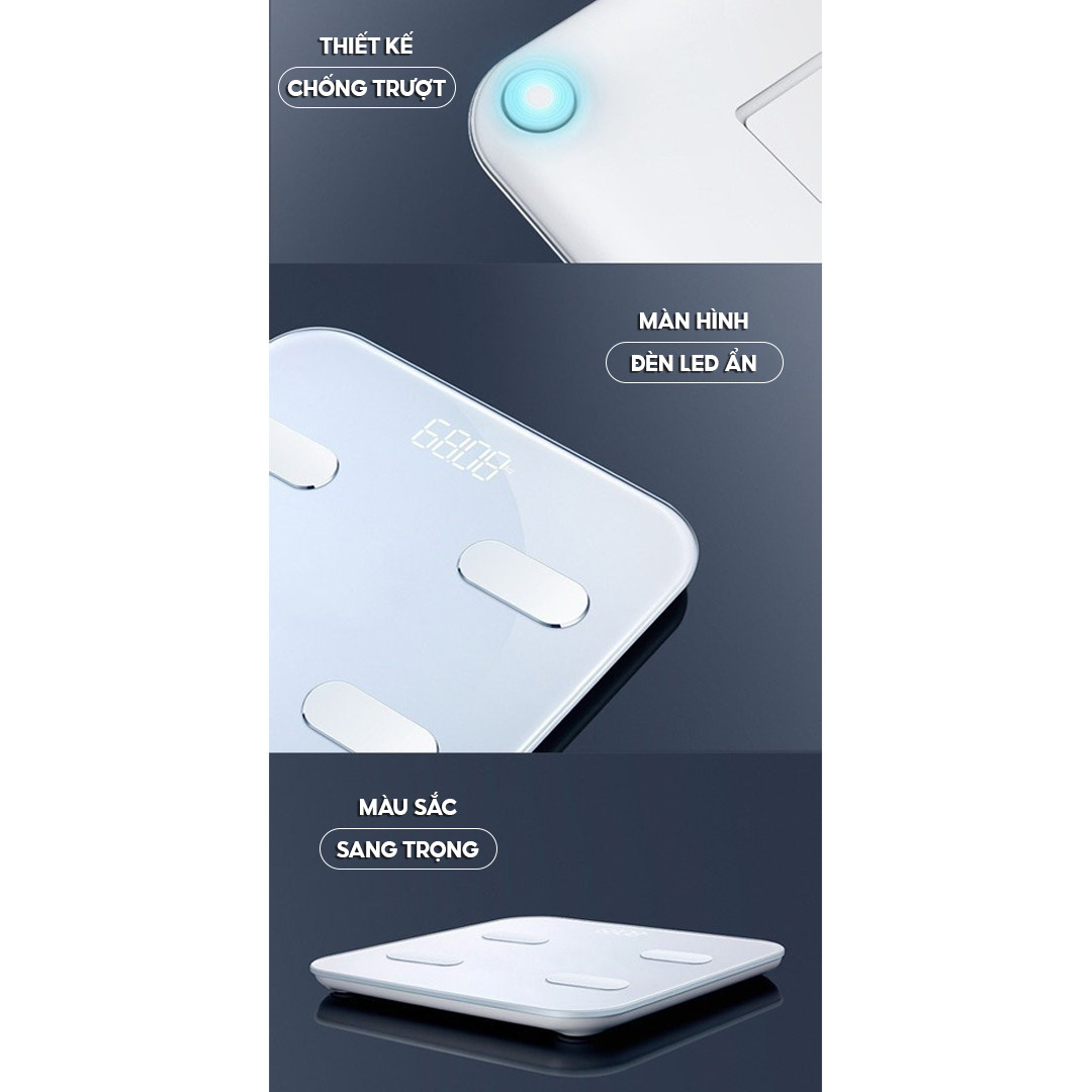 Mô tả Cân điện tử thông minh HOMCA S7 kết nối bluetooth đo 15 chỉ số - 2