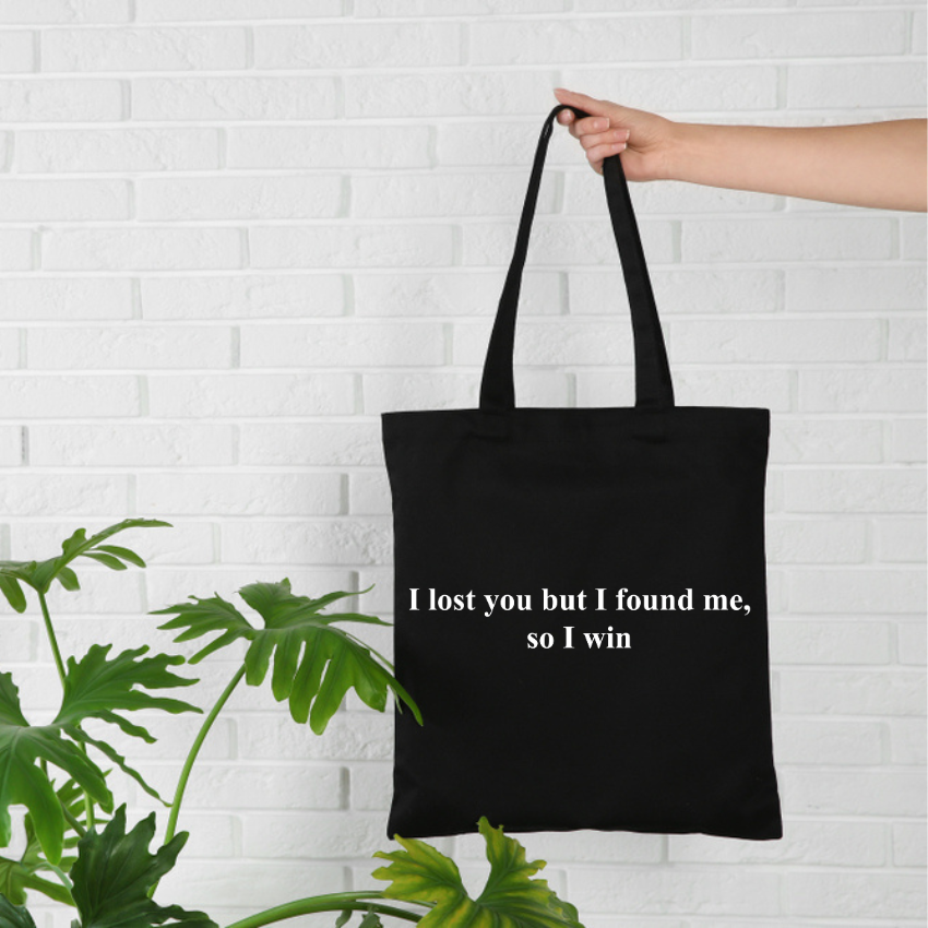 Mô tả Túi Vải Tote Ginko Có Dây Kéo Khóa ( túi con bên trong ) Phong Cách Hàn Quốc In chữ So I Win B02 - 4