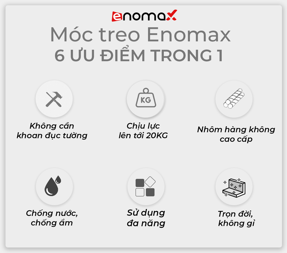 Móc đa năng không khoan