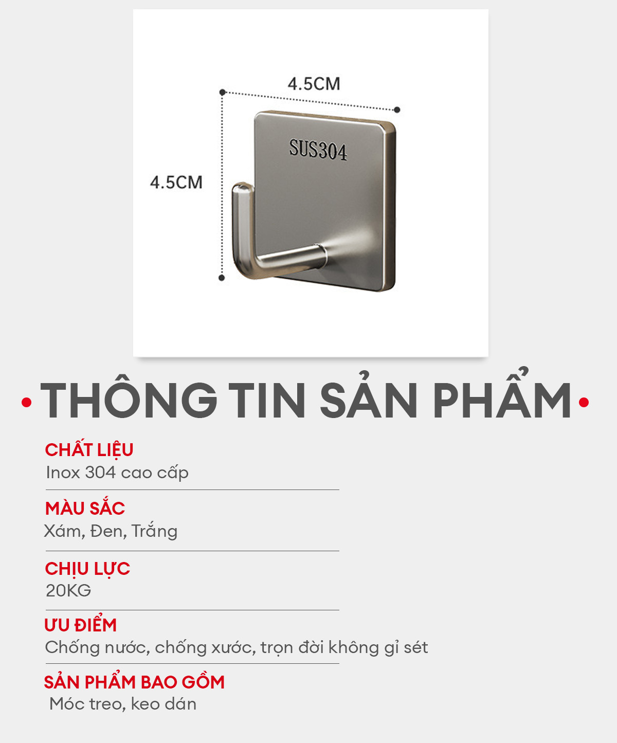 Ứng dụng móc dán tường đa năng