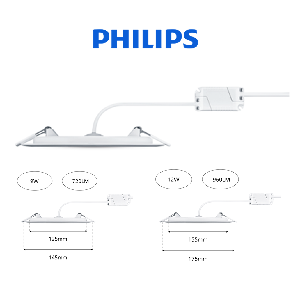 Mô tả Bộ đèn âm trần Philips LED Max DL262 Max siêu mỏng- công suất (9W, 12W) - 2