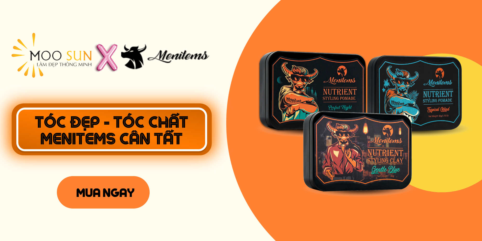 Mô tả Sáp vuốt tóc Menitems, sáp tóc pomade/clay, giữ nếp, tạo kiểu tự nhiên cả ngày dài, nước hoa lưu hương >10H - 2
