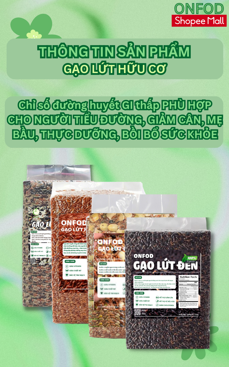 Gạo lứt đen dẻo Điện Biên ONFOD