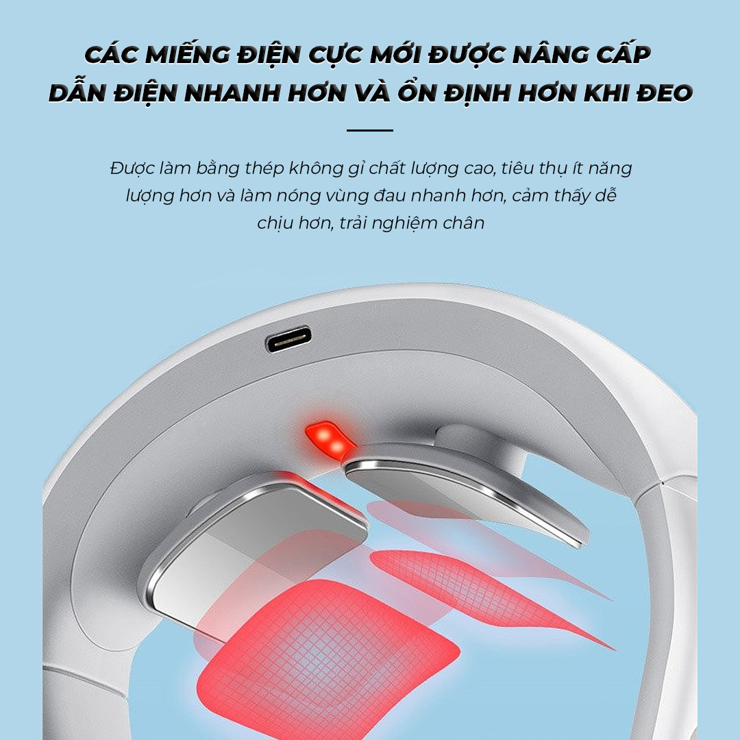 Mô tả Máy massage cổ HOMCA P7, massage cổ điện xung thế hệ mới 6 chế độ, có điều khiển từ xa - 4
