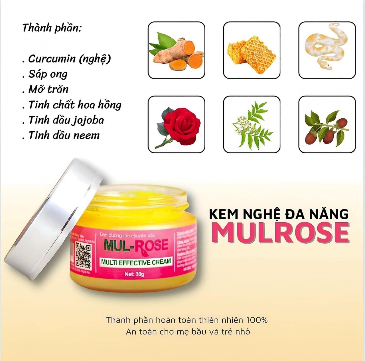 Mô tả Kem Nghệ Đa Năng Mulrose 30g - 2