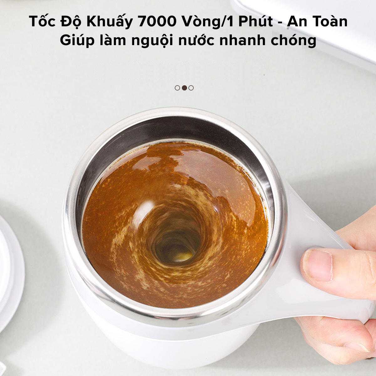 Mô tả Cốc Tự Khuấy Tự Động 380ml Giữ Nhiệt Cốc Pha Cà Phê Sữa Hoa Quả Cốc Khuấy Điện Bằng Thép Không Gỉ Chính Hãng Amalife - 3
