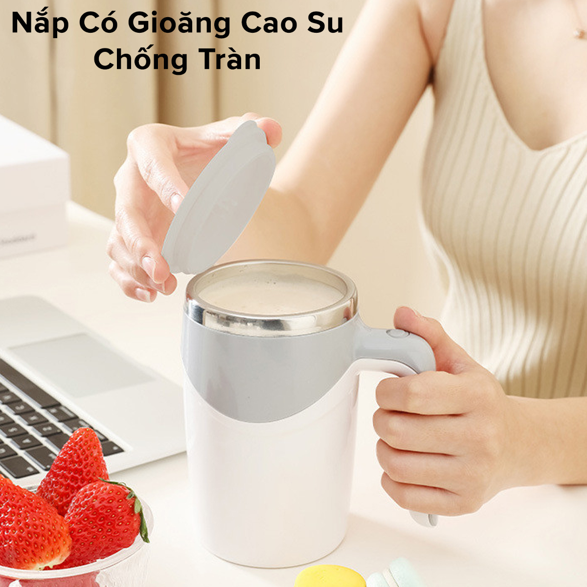 Mô tả Cốc Tự Khuấy Tự Động 380ml Giữ Nhiệt Cốc Pha Cà Phê Sữa Hoa Quả Cốc Khuấy Điện Bằng Thép Không Gỉ Chính Hãng Amalife - 5