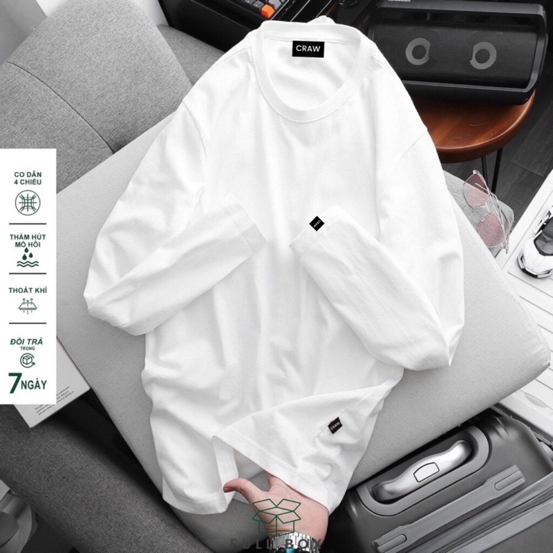 Mô tả Áo thun tay dài Gấu 194 vải coton dày dặn, mềm mịn, co dãn - form regular Unisex - Trơn TD - 2
