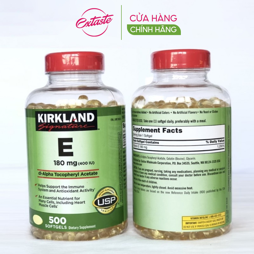 Mô tả Bổ sung vitamin E 400IU Kirkland Signature 500 viên, sáng mắt đẹp da, ngừa lão hóa quatangme.com.vn - 1