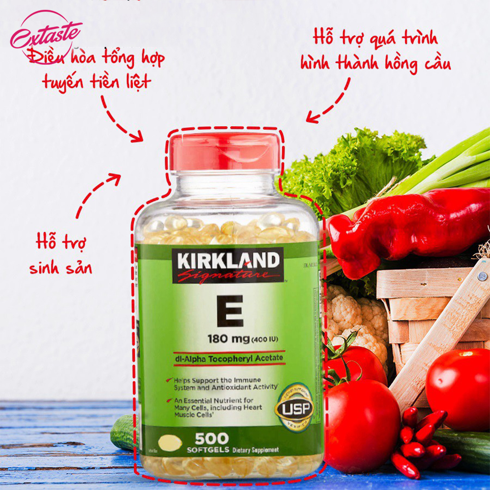 Mô tả Bổ sung vitamin E 400IU Kirkland Signature 500 viên, sáng mắt đẹp da, ngừa lão hóa quatangme.com.vn - 3
