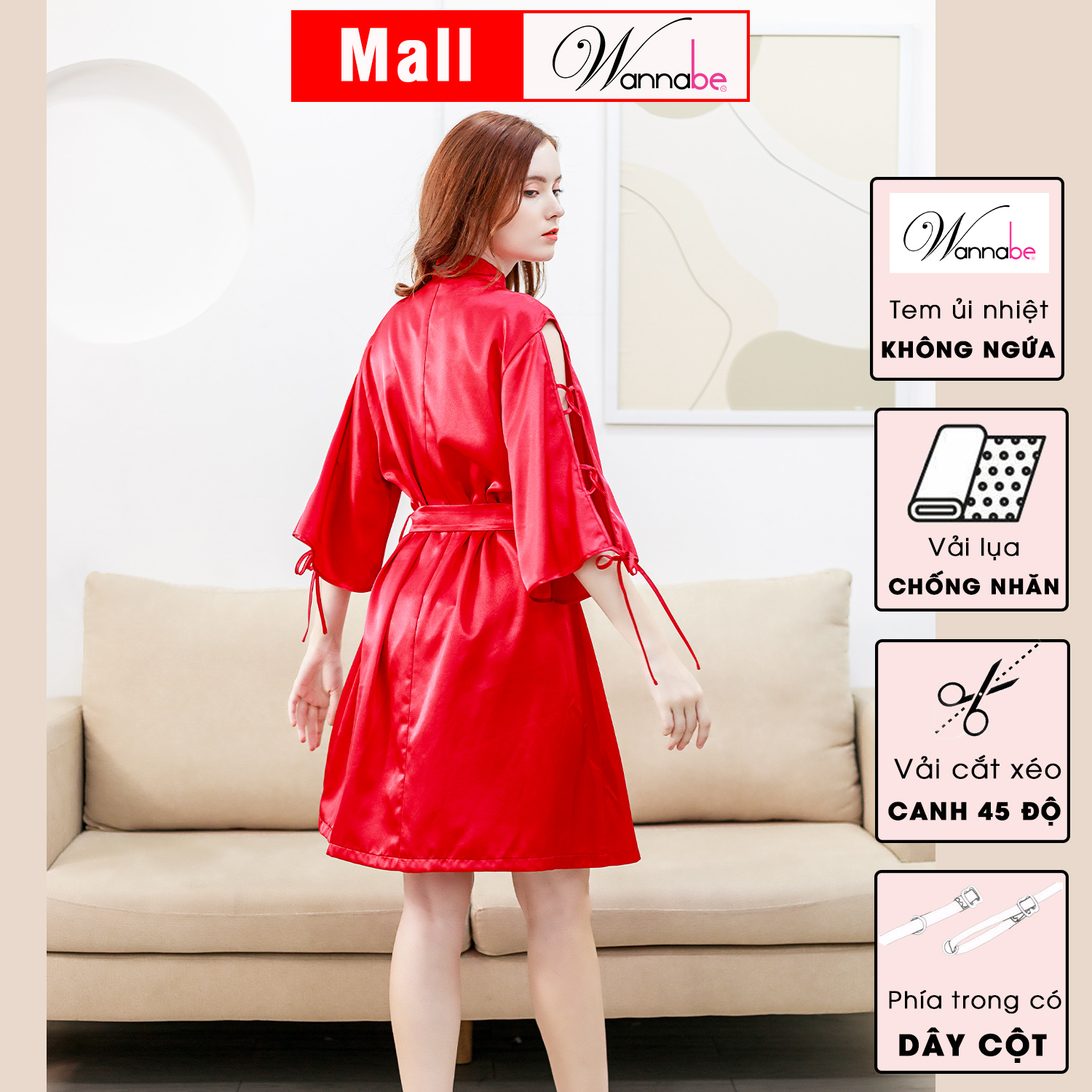 Áo choàng ngủ WANNABE KIS33 màu tím môn