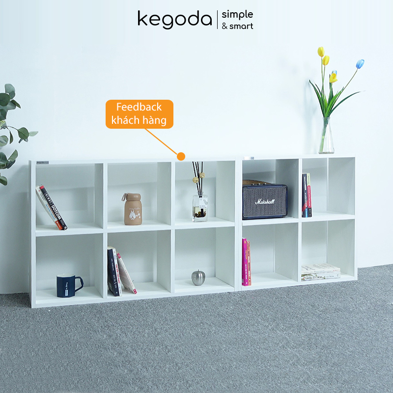 Mô tả Kệ Sách Gỗ Tổ Ong 6 Dài 89.2cm, Rộng 24cm Và Cao 60cm Thương Hiệu KEGODA KGD33 - 3