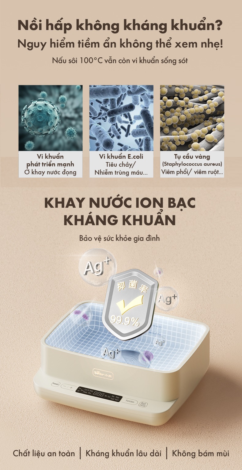 Mô tả Nồi hấp đa năng 12 Lít Bear DZG-CA2D1 - Hàng Chính Hãng - 2