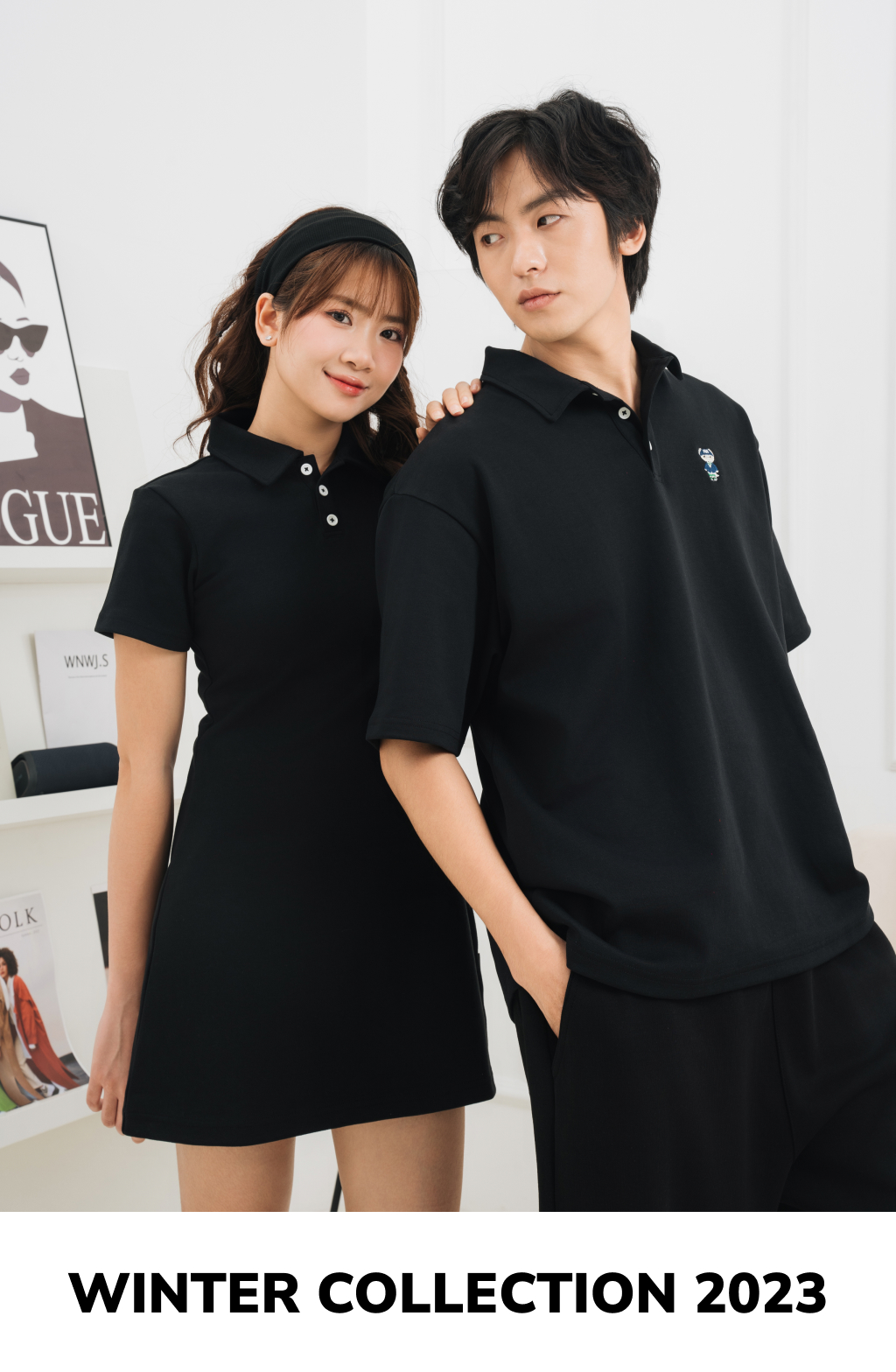 Mô tả Áo Polo Form rộng NOAM Teeny Homies Cotton 100% mềm mịn vượt trội - Màu đen/ trắng - 4